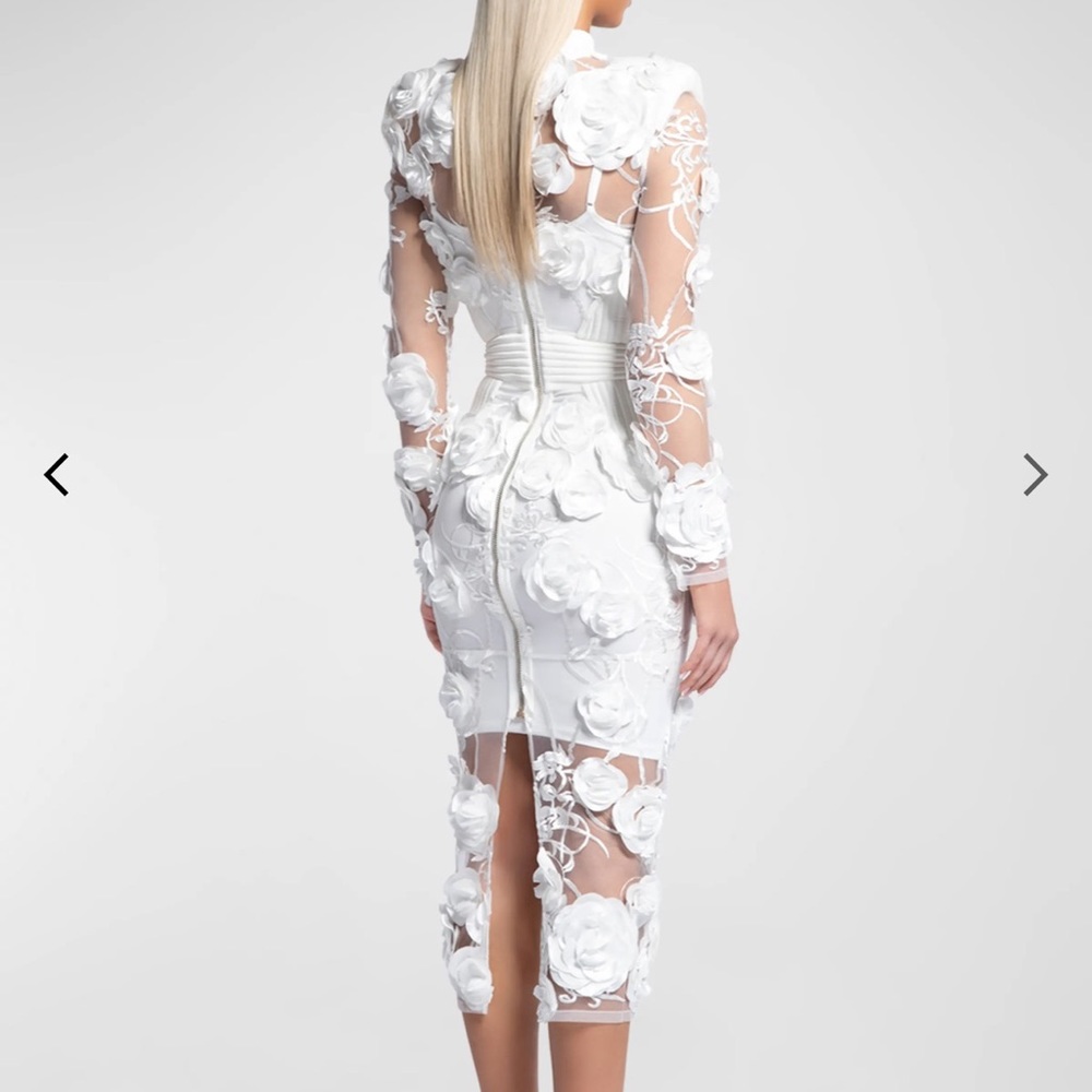 The Vendetta Floral Mesh Midi Dress